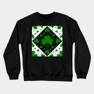 Green, White and Black Shamrock Pattern Crewneck Sweatshirt